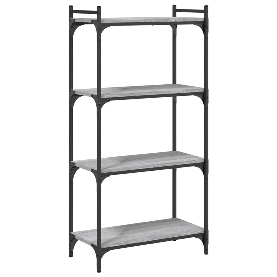 Boekenkast 4-laags 60x30x120 cm bewerkt hout grijs sonoma eiken 60 x 30 x 120 cm Grijs sonoma