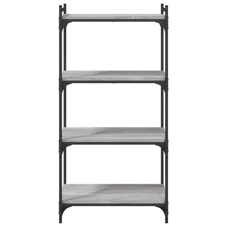 Boekenkast 4-laags 60x30x120 cm bewerkt hout grijs sonoma eiken 60 x 30 x 120 cm Grijs sonoma