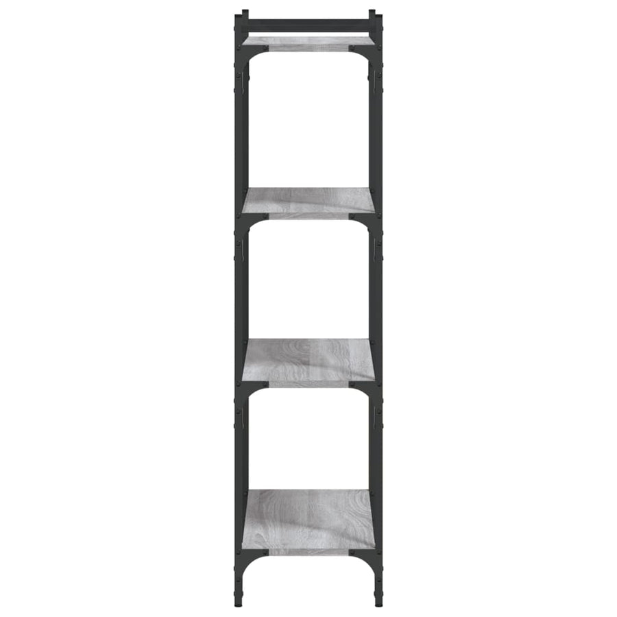 Boekenkast 4-laags 60x30x120 cm bewerkt hout grijs sonoma eiken 60 x 30 x 120 cm Grijs sonoma