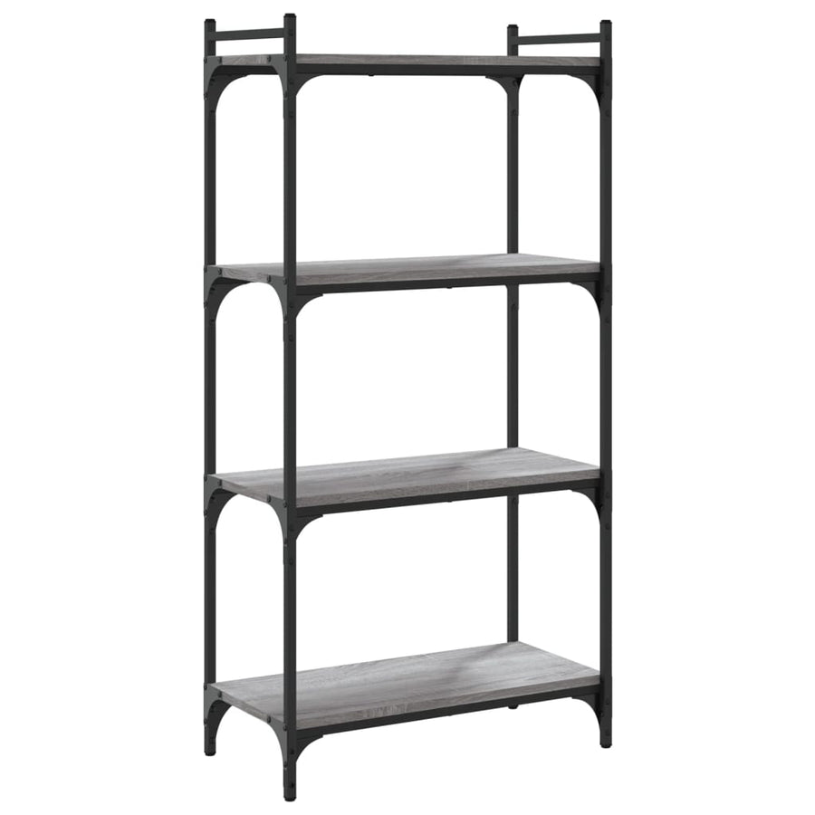 Boekenkast 4-laags 60x30x120 cm bewerkt hout grijs sonoma eiken 60 x 30 x 120 cm Grijs sonoma