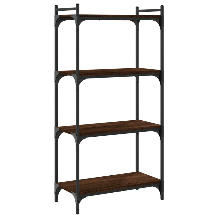 Boekenkast 4-laags 60x30x120 cm bewerkt hout bruin eikenkleur