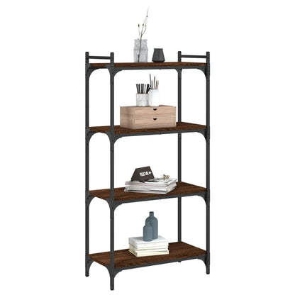 Boekenkast 4-laags 60x30x120 cm bewerkt hout bruin eikenkleur