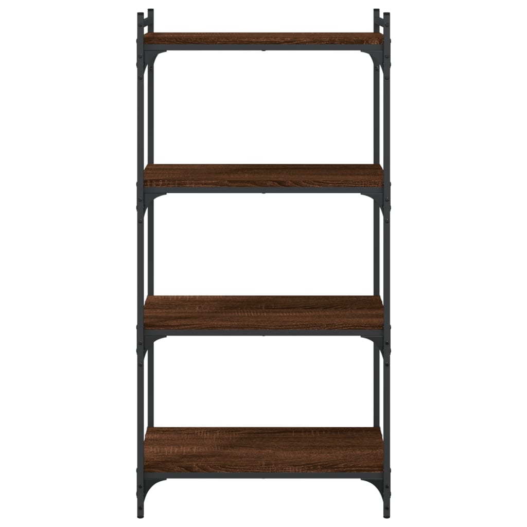Boekenkast 4-laags 60x30x120 cm bewerkt hout bruin eikenkleur