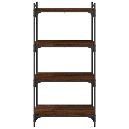 Boekenkast 4-laags 60x30x120 cm bewerkt hout bruin eikenkleur