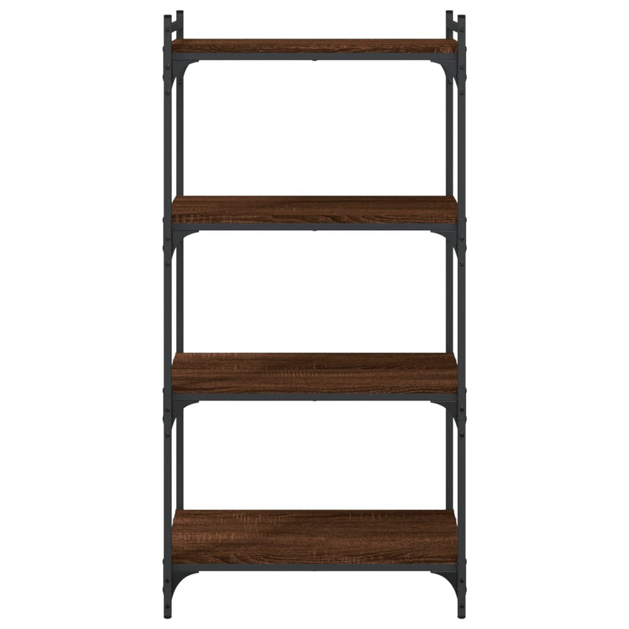 Boekenkast 4-laags 60x30x120 cm bewerkt hout bruin eikenkleur