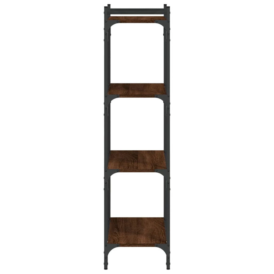 Boekenkast 4-laags 60x30x120 cm bewerkt hout bruin eikenkleur