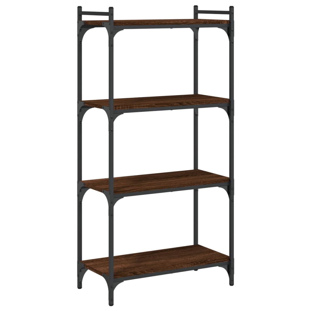 Boekenkast 4-laags 60x30x120 cm bewerkt hout bruin eikenkleur