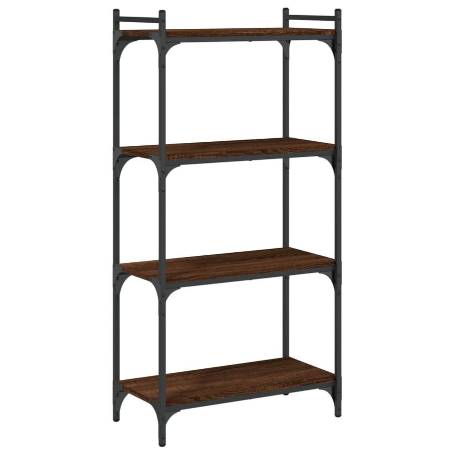 Boekenkast 4-laags 60x30x120 cm bewerkt hout bruin eikenkleur
