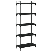 Boekenkast 5-Laags Bewerkt Hout 60 x 30 x 154 cm Zwart