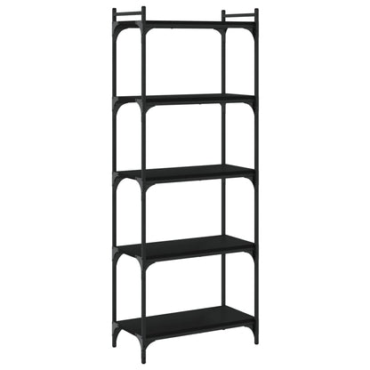Boekenkast 5-Laags Bewerkt Hout 60 x 30 x 154 cm Zwart
