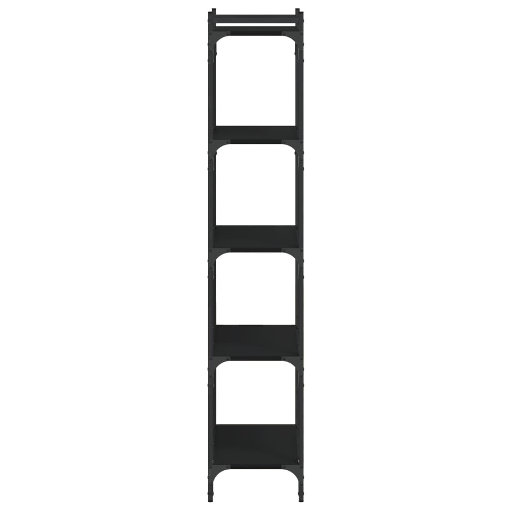 Boekenkast 5-Laags Bewerkt Hout 60 x 30 x 154 cm Zwart