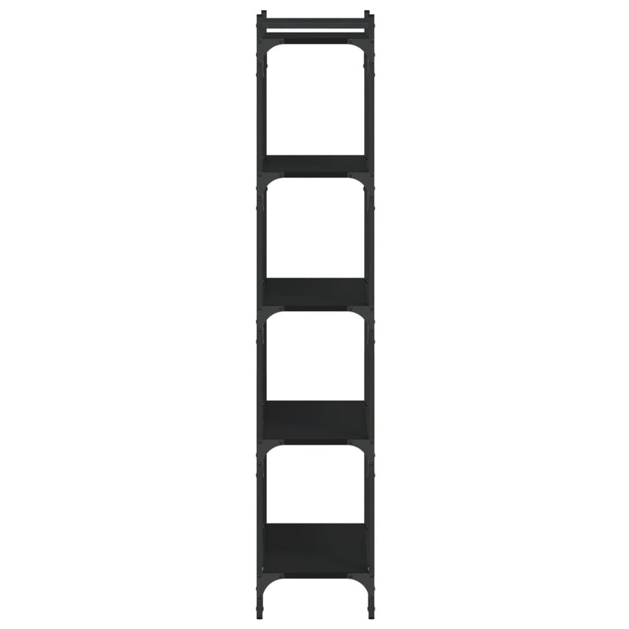 Boekenkast 5-Laags Bewerkt Hout 60 x 30 x 154 cm Zwart