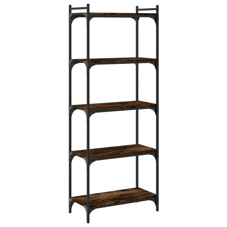 Boekenkast 5-Laags Bewerkt Hout Kleur 60 x 30 x 154 cm Gerookt eiken