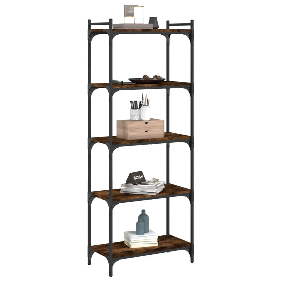 Boekenkast 5-Laags Bewerkt Hout Kleur 60 x 30 x 154 cm Gerookt eiken