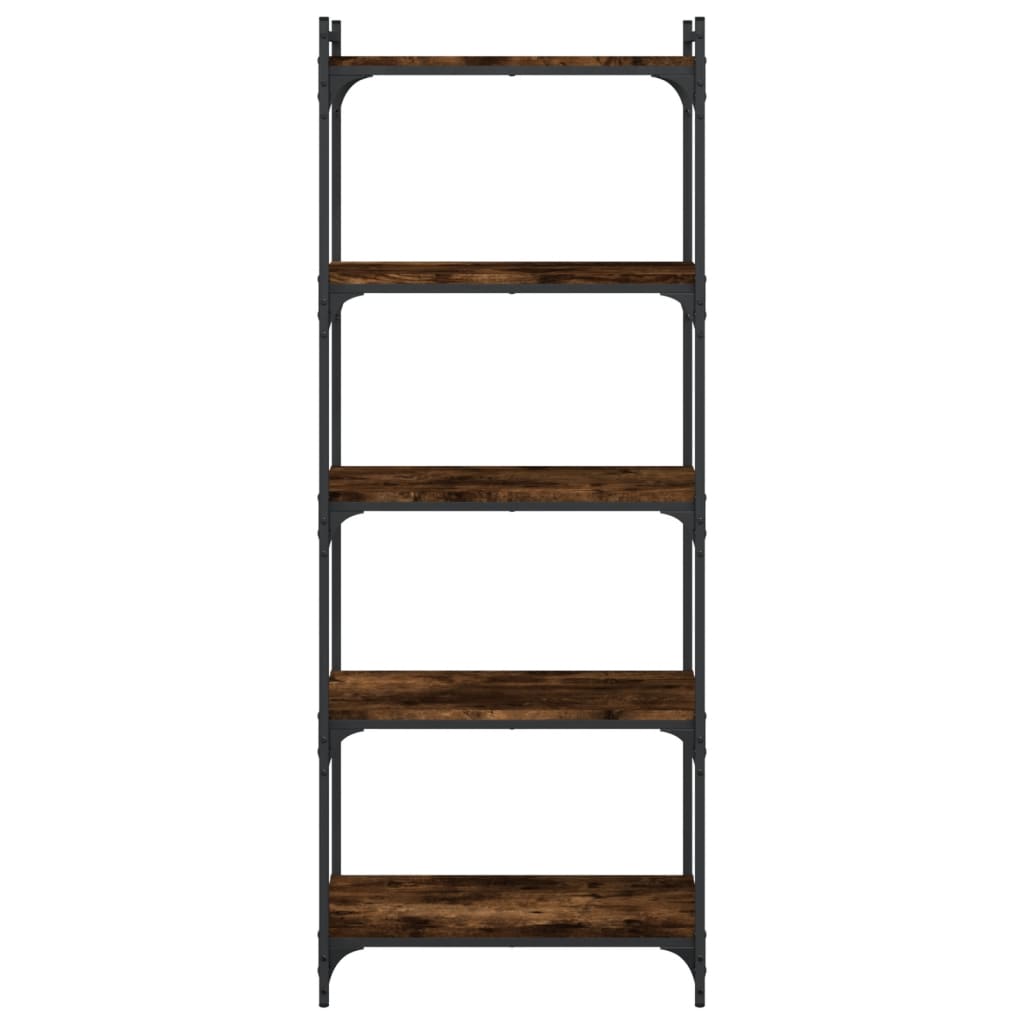 Boekenkast 5-Laags Bewerkt Hout Kleur 60 x 30 x 154 cm Gerookt eiken