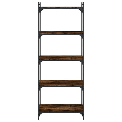 Boekenkast 5-Laags Bewerkt Hout Kleur 60 x 30 x 154 cm Gerookt eiken