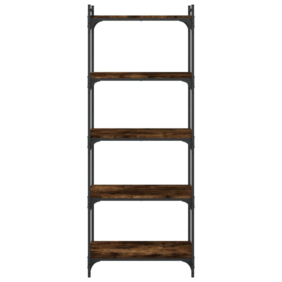 Boekenkast 5-Laags Bewerkt Hout Kleur 60 x 30 x 154 cm Gerookt eiken