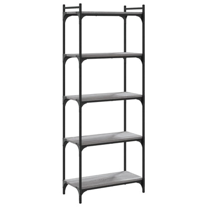 Boekenkast 5-Laags Bewerkt Hout 60 x 30 x 154 cm Grijs sonoma