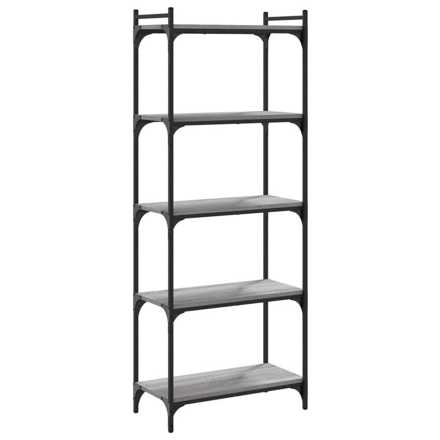 Boekenkast 5-Laags Bewerkt Hout 60 x 30 x 154 cm Grijs sonoma