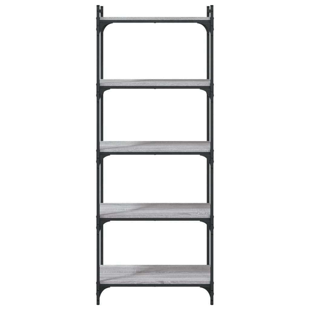 Boekenkast 5-Laags Bewerkt Hout 60 x 30 x 154 cm Grijs sonoma