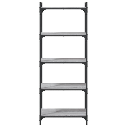 Boekenkast 5-Laags Bewerkt Hout 60 x 30 x 154 cm Grijs sonoma