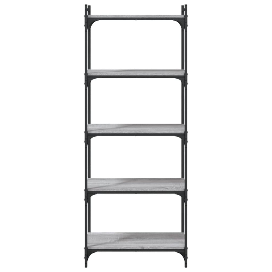 Boekenkast 5-Laags Bewerkt Hout 60 x 30 x 154 cm Grijs sonoma