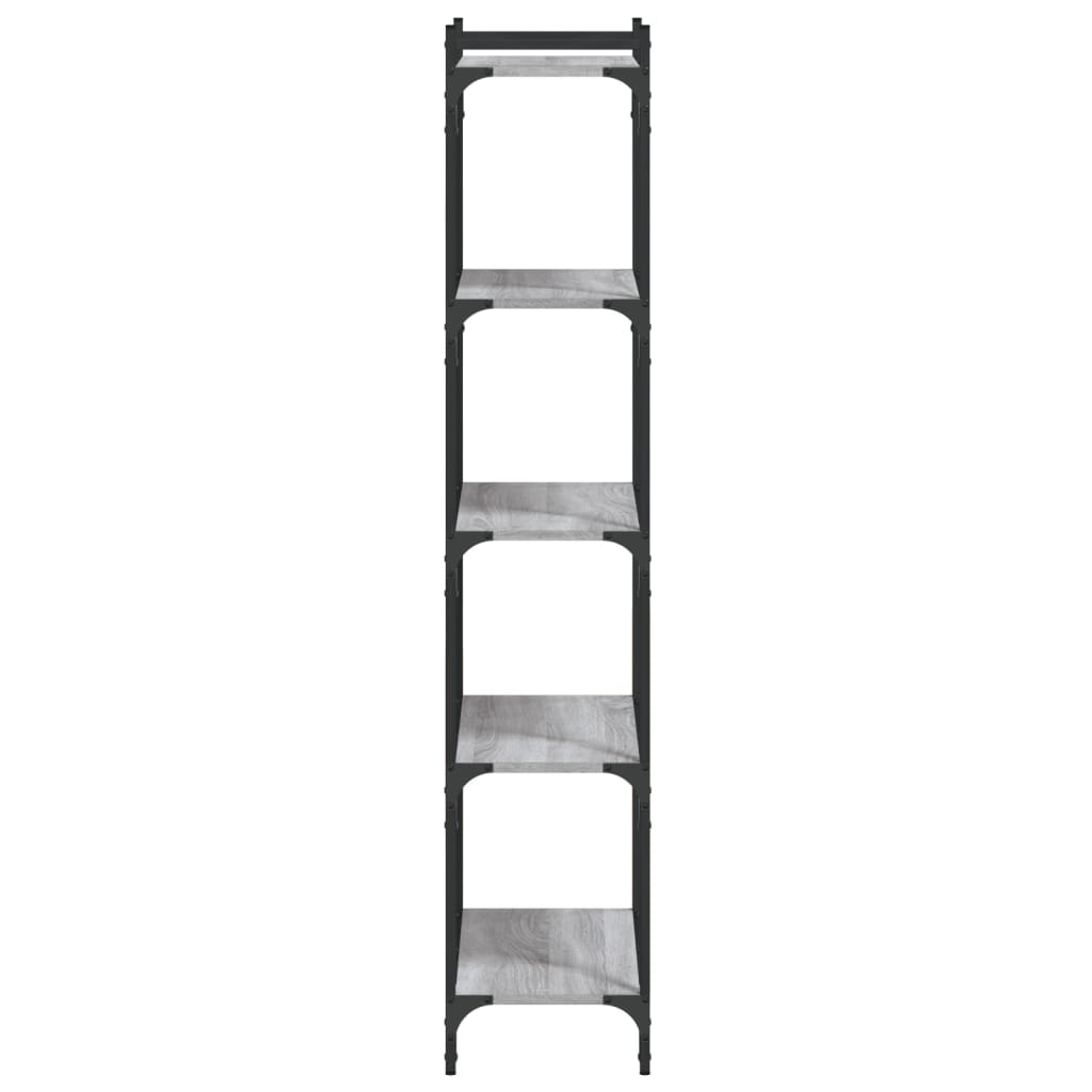 Boekenkast 5-Laags Bewerkt Hout 60 x 30 x 154 cm Grijs sonoma