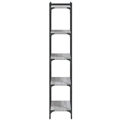 Boekenkast 5-Laags Bewerkt Hout 60 x 30 x 154 cm Grijs sonoma
