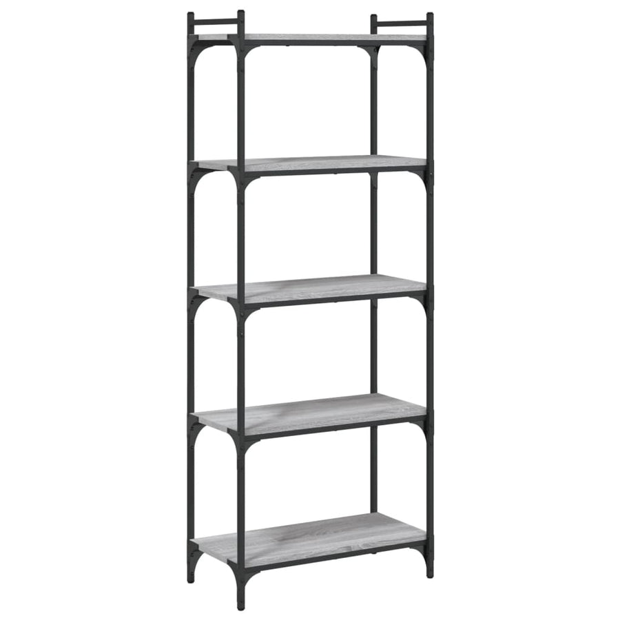Boekenkast 5-Laags Bewerkt Hout 60 x 30 x 154 cm Grijs sonoma