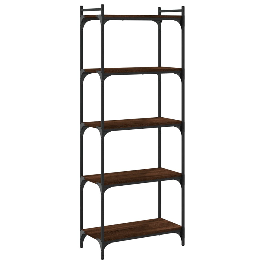 Boekenkast 5-Laags 60X30X Bewerkt Hout Bruin Eikenkleur 60 cm