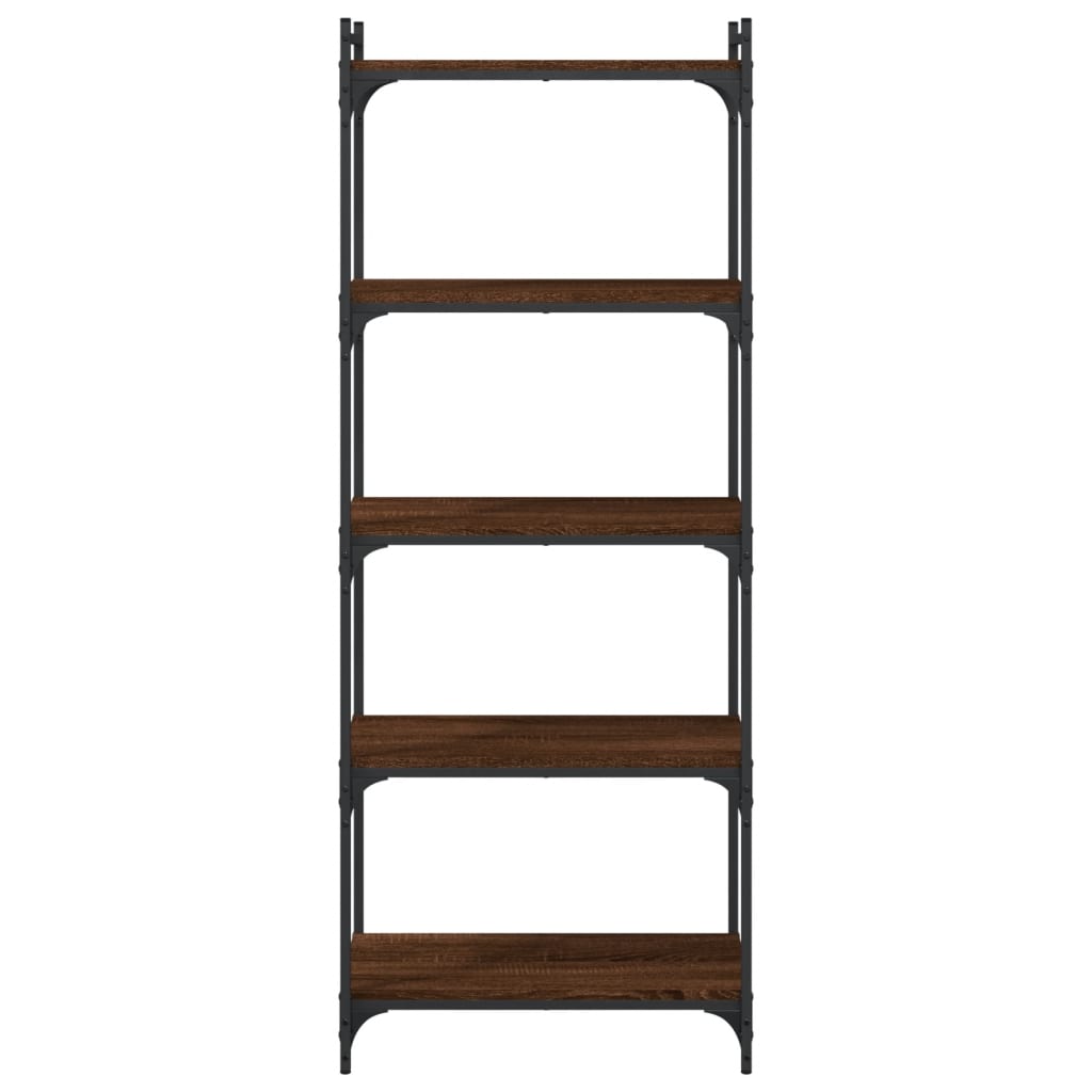 Boekenkast 5-Laags 60X30X Bewerkt Hout Bruin Eikenkleur 60 cm