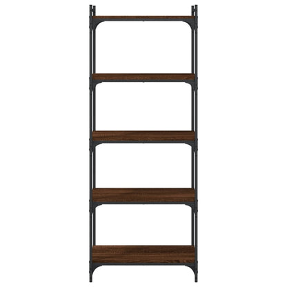 Boekenkast 5-Laags 60X30X Bewerkt Hout Bruin Eikenkleur 60 cm