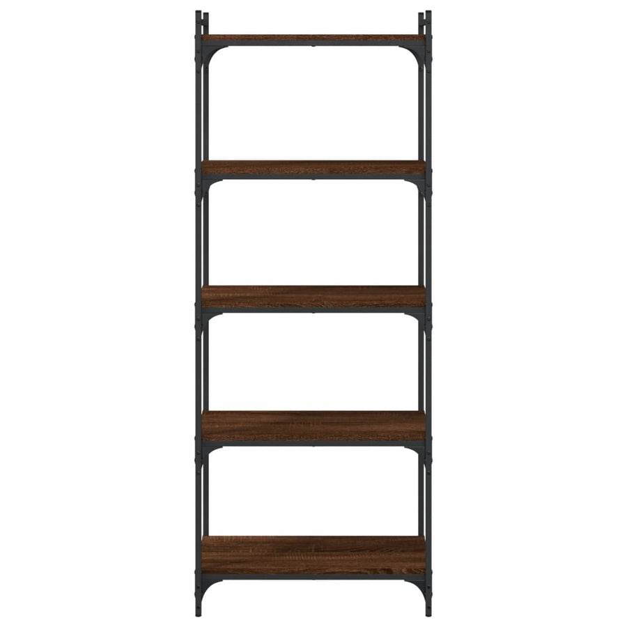 Boekenkast 5-Laags 60X30X Bewerkt Hout Bruin Eikenkleur 60 cm