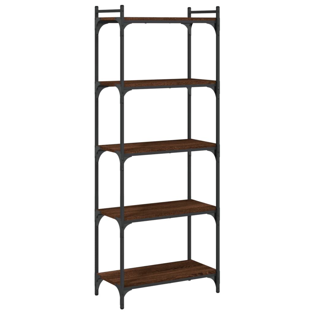 Boekenkast 5-Laags 60X30X Bewerkt Hout Bruin Eikenkleur 60 cm