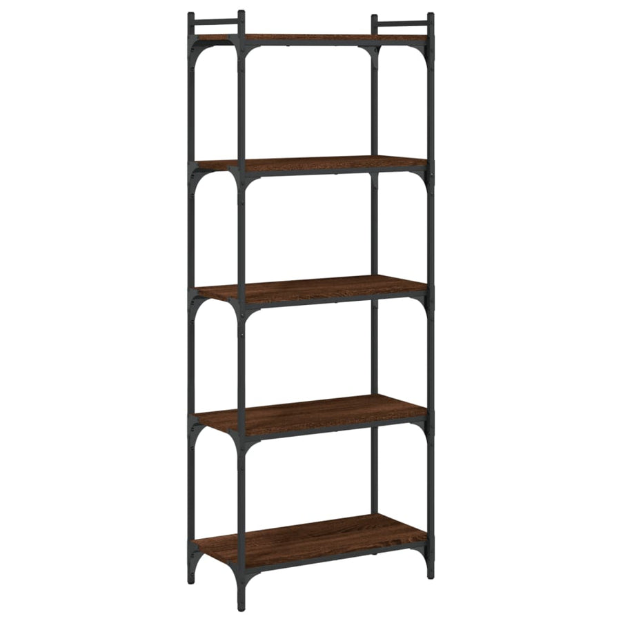 Boekenkast 5-Laags 60X30X Bewerkt Hout Bruin Eikenkleur 60 cm