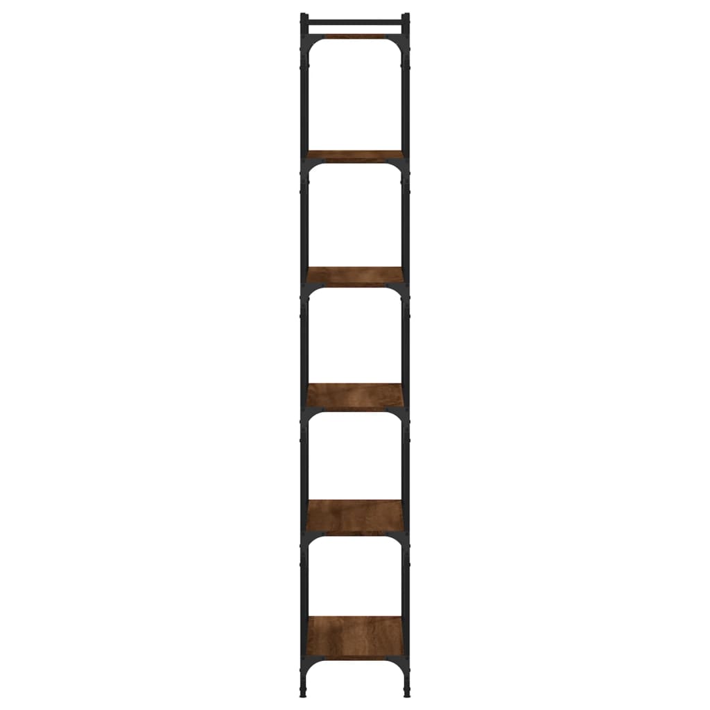 Boekenkast 6-Laags 60X30X Bewerkt Hout Bruin Eikenkleur 60 cm