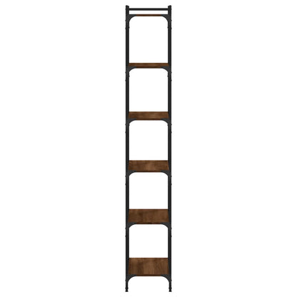 Boekenkast 6-Laags 60X30X Bewerkt Hout Bruin Eikenkleur 60 cm