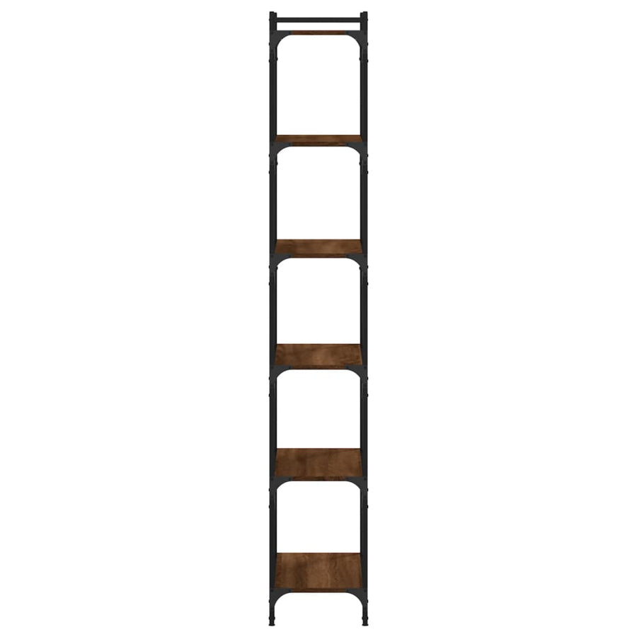 Boekenkast 6-Laags 60X30X Bewerkt Hout Bruin Eikenkleur 60 cm