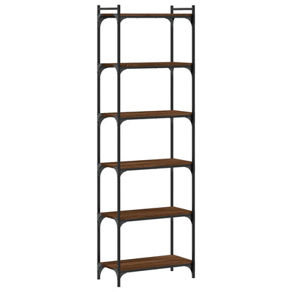 Boekenkast 6-Laags 60X30X Bewerkt Hout Bruin Eikenkleur 60 cm