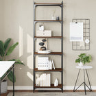 Bookcase 6-Tier 60X30X Engineered Wood Brown Oak 60 cm