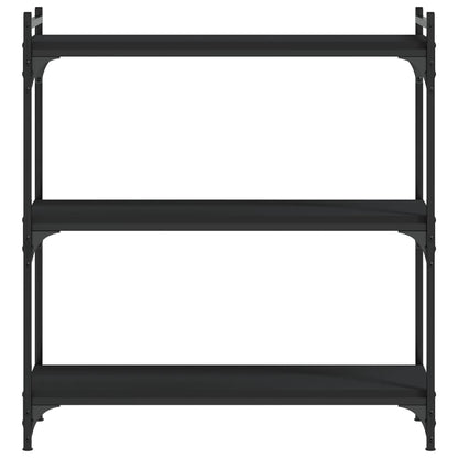 Boekenkast 3-Laags 80X30X Bewerkt Hout Zwart 80 cm