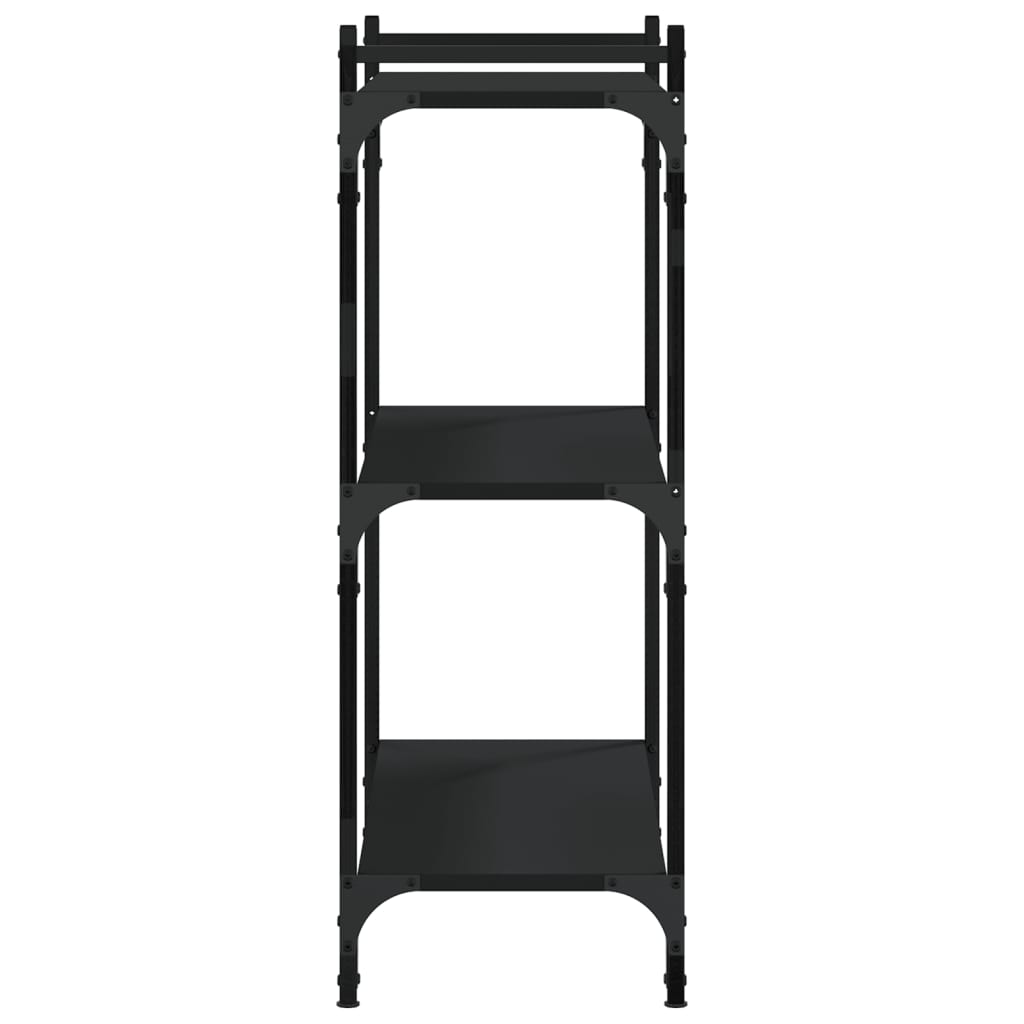 Boekenkast 3-Laags 80X30X Bewerkt Hout Zwart 80 cm