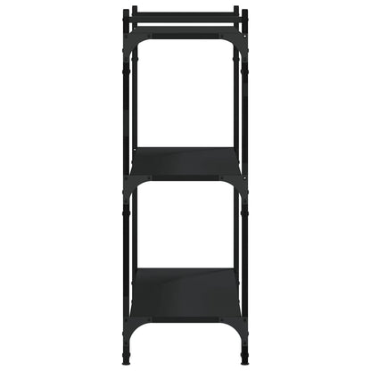 Boekenkast 3-Laags 80X30X Bewerkt Hout Zwart 80 cm