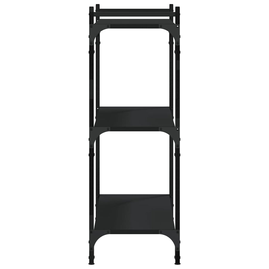 Boekenkast 3-Laags 80X30X Bewerkt Hout Zwart 80 cm