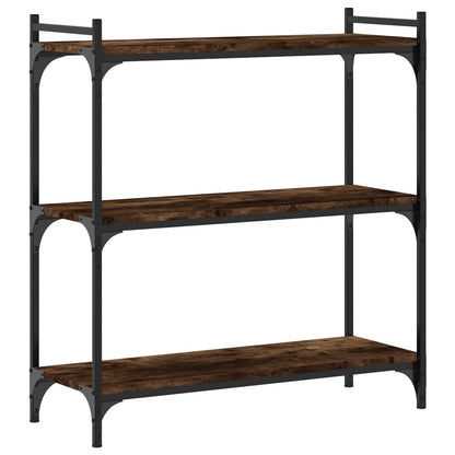 Boekenkast 3-Laags Bewerkt Hout Kleur 80 x 30 x 86 cm Gerookt eiken