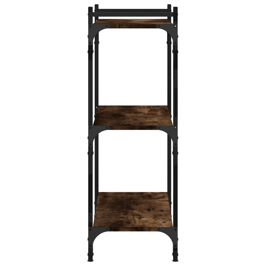 Boekenkast 3-Laags Bewerkt Hout Kleur 80 x 30 x 86 cm Gerookt eiken