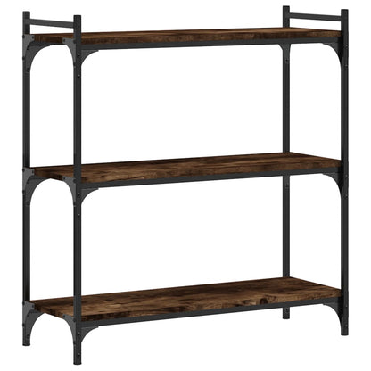 Boekenkast 3-Laags Bewerkt Hout Kleur 80 x 30 x 86 cm Gerookt eiken