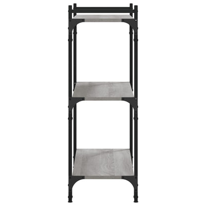 Boekenkast 3-Laags Bewerkt Hout 80 x 30 x 86 cm Grijs sonoma