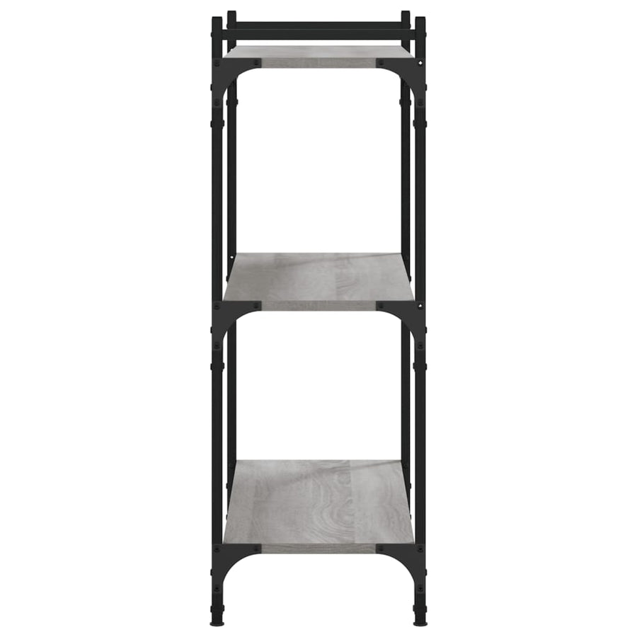 Boekenkast 3-Laags Bewerkt Hout 80 x 30 x 86 cm Grijs sonoma