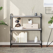 Boekenkast 80x30x86 cm bewerkt hout grijs sonoma